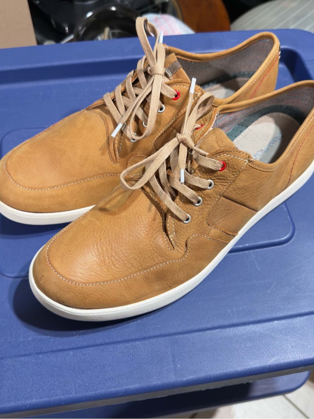 Hush Puppies Tan Leather Casual Lace-Up Sneakers